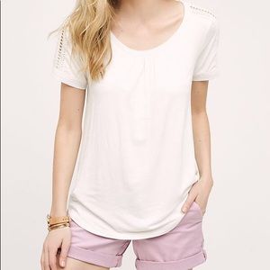 Like New! Anthropologie Meadow Rue Lace Sleeve Top